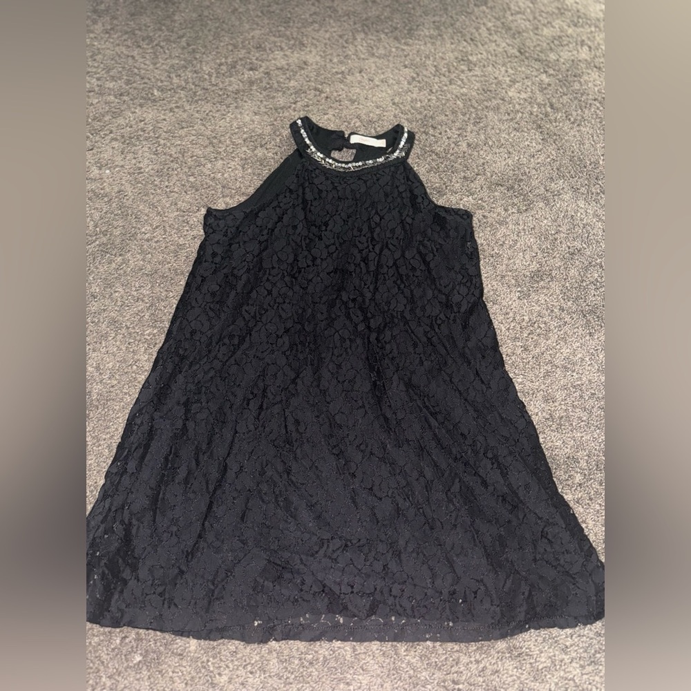Candie's Black Dress with Beaded Accents